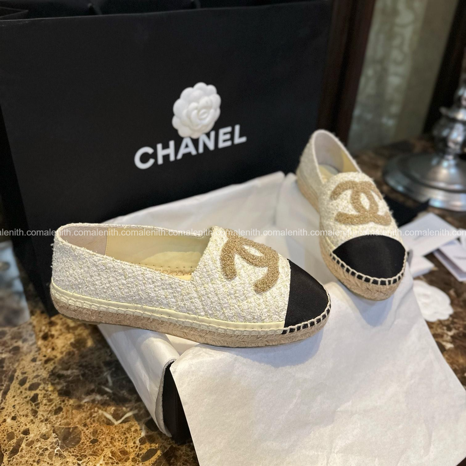 Chanel 23A Tweed Woven Espadrilles